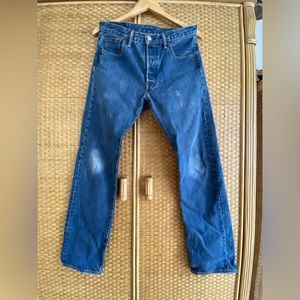 Levi's Straight Leg Jeans in Dark Blue Denim
